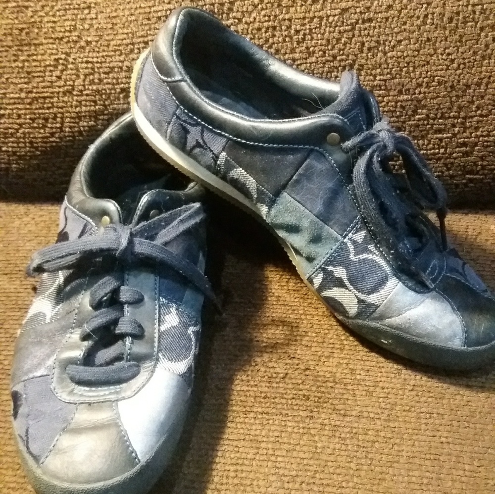 Coach blue canvas sneakers